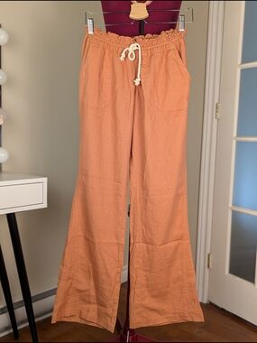 NWT Roxy Rust-Tone Elastic Waist Wide Pants